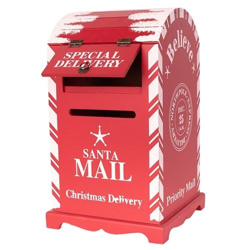 Red Christmas Post Box 23x23x38cm