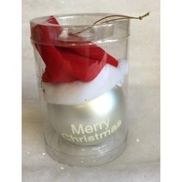 Bauble with Santa Hat 80mm 2 Styles to Choose From