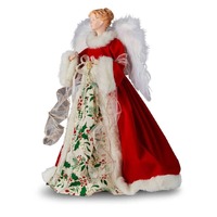 Holly Angel Tree Topper 41cmH