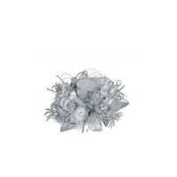 ws-Candle Pot 24cm white/silver..DISCOUNTED