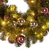 Garland with Lights 274cml Pink and Silver