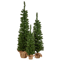 Set 3 Green Trees with Lights