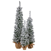 Set 3 Snowy Trees with Lights