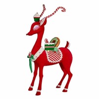 Red Candy Cane Deer 110cm H