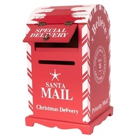 Red Christmas Post Box 23x23x38cm