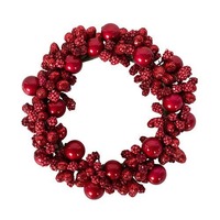 Mini Red Berry Candle Wreath 10cm