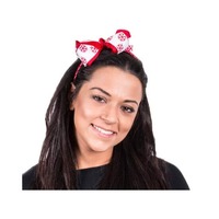 XMAS HEADBAND W/RIBBON 6 ASST