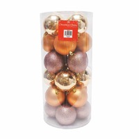 BAUBLES 80MM 24PC BARREL CHAMPAGNE CG