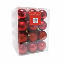 BAUBLES 60MM 36PC  RED CG