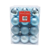 BAUBLES 60MM 36PC LIGHT BLUE CG
