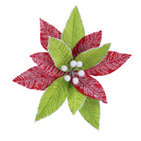 Mean Green Snowy Poinsettia Clip 