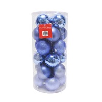 BAUBLES 80MM 24PC BARREL SAPPHIRE BLUE