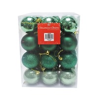 BAUBLES 60MM 36PC BOX FOREST GREEN
