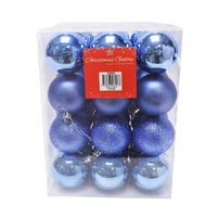 BAUBLES 60MM 36PC BOX SAPPHIRE BLUE