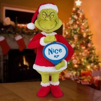 Holiday Greeter Grinch W Signs