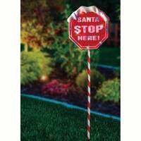 Solar Santa Stop Here Sign Multi..