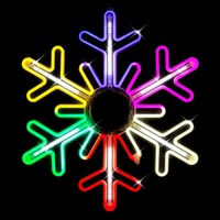 Neon Digital Rainbow Snowflake 75cm