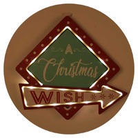 VINTAGE STYLE LIGHT UP A CHRISTMAS WISH SIGN 36X33X3CM..