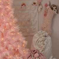 Soft Pink Pre Lit Christmas Tree