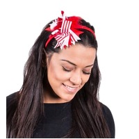 XMAS HEADBAND W/RIBBON 6 ASST