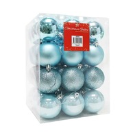 BAUBLES 60MM 36PC LIGHT BLUE CG
