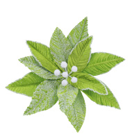 Mean Green Snowy Poinsettia Clip 