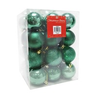 BAUBLES 60MM 36PC BOX FOREST GREEN
