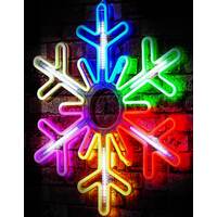 Neon Digital Rainbow Snowflake 75cm