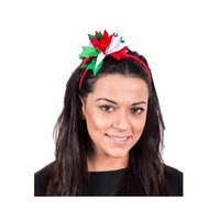 XMAS HEADBAND W/RIBBON 6 ASST