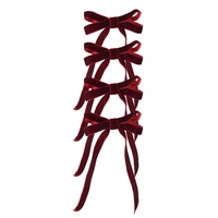 Velvet Ribbon Bow with Clip 4pk