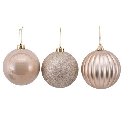 12cm Bauble Platinum 3pk..