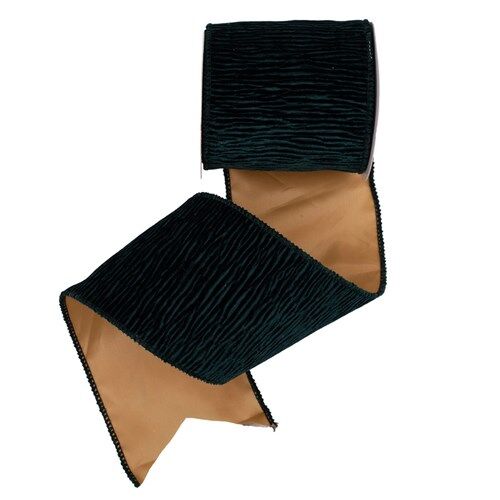 Emerald Velvet Ribbon with Gold