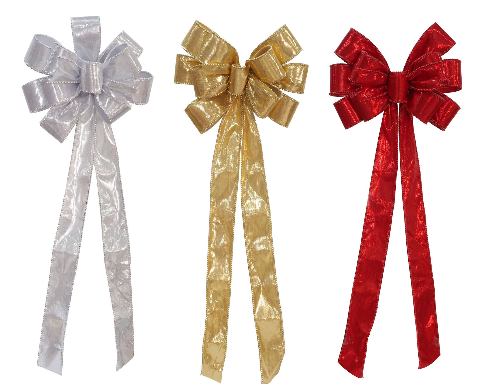 Tree Topper Bow Metallic Beaded