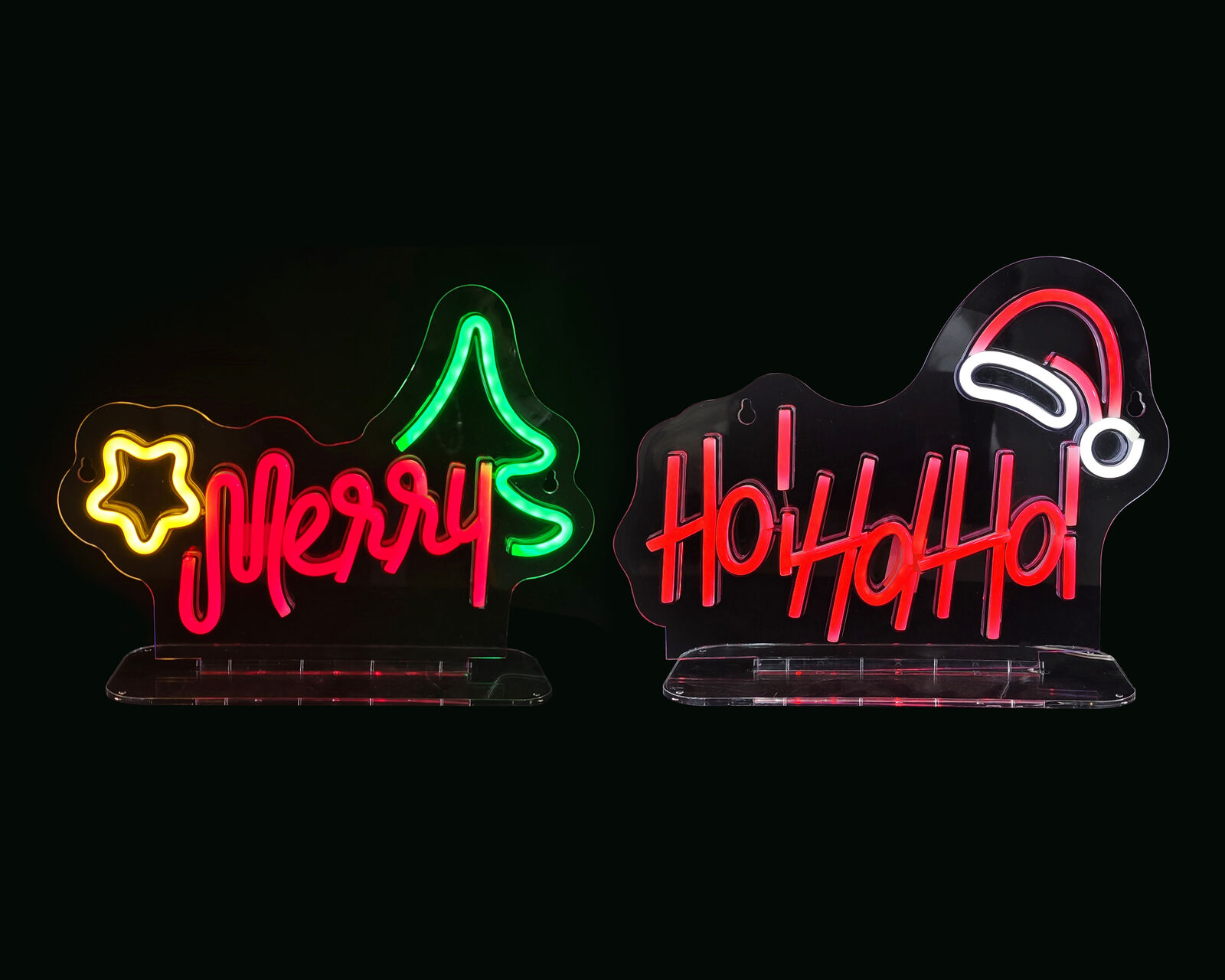 Neon Merry Christmas or HO HO HO Sign