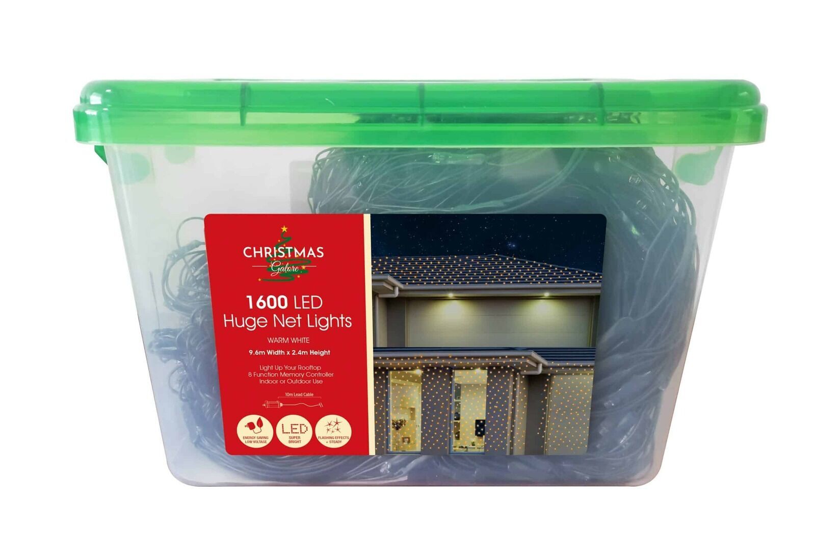 1600 LED Net Lights Warm  White 8 Function..