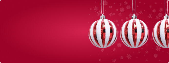 Candy Cane Ribbed Baubles