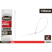 60pce Cable Tie White 3.6x150mm