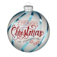 Merry Christmas &amp; Peppermint Ball Orn