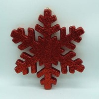 20cm Snowflake Hanging Red