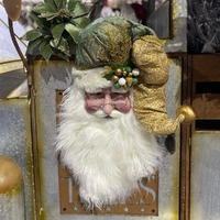 76cm Santa Head Green/Gold