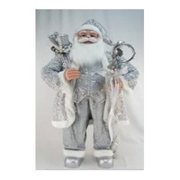 122cm Standing Santa Silver