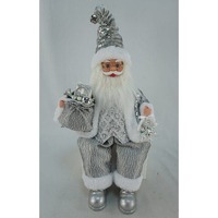 40cm Silver Santa w/Music