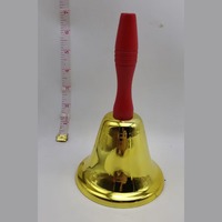 Santa Bell 20cm Wooden Handle