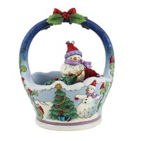 Xmas Basket with 4 Ornaments