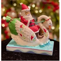 Santa Riding Swan