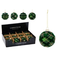 Glass Bauble 80mm Green