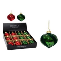 Glass Bauble 80mm Onion Shape
