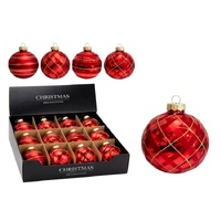 Glass Bauble 80mm Burgundy