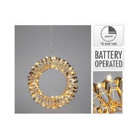 Wreath 30Cm 30LED Shiny Gold B/O