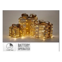 3pc Giftbox Set Warm White Micro LED Gold